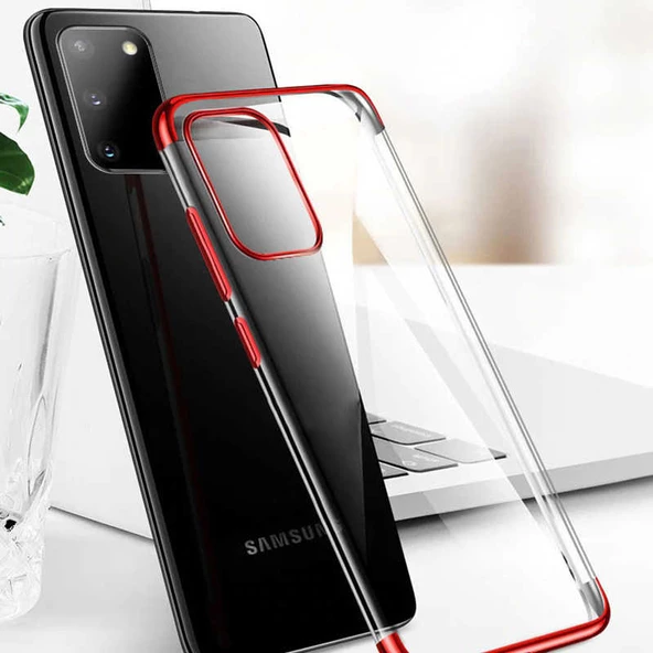 Galaxy S20 Kılıf Zore Dört Köşeli Lazer Silikon Kılıf - Resim 11