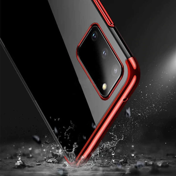 Galaxy S20 Kılıf Zore Dört Köşeli Lazer Silikon Kılıf - Resim 12