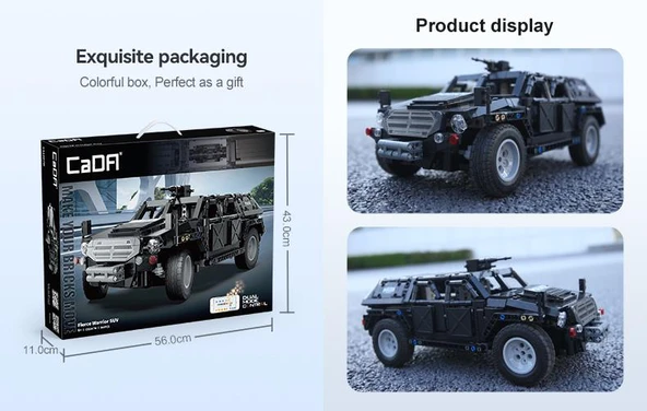 CaDA Warrior Police Truck Uzaktan Kumandalı Polis Aracı Yapı Blokları Oyuncak Seti C51207W - 10
