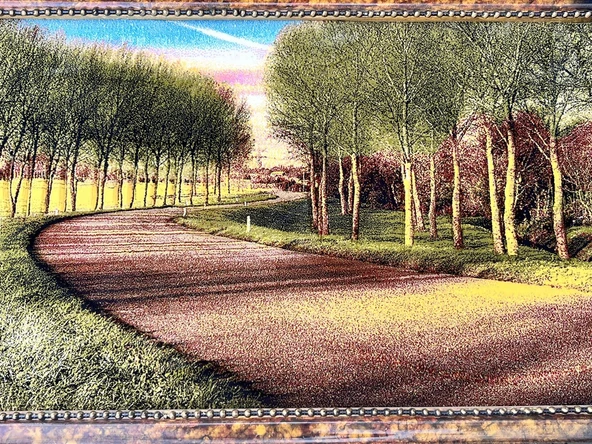 Sessiz Hatıralar Yolu Adlı İran Tebriz Halı Tablo 123x73cm - Duvar Halı Kilim Tablo - 3