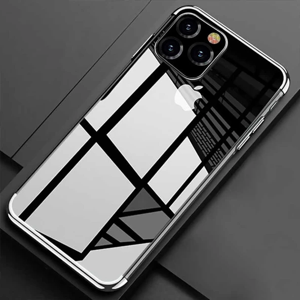 Apple iPhone 11 Pro Max Kılıf Dört Köşeli Lazer Silikon Kılıf - 7
