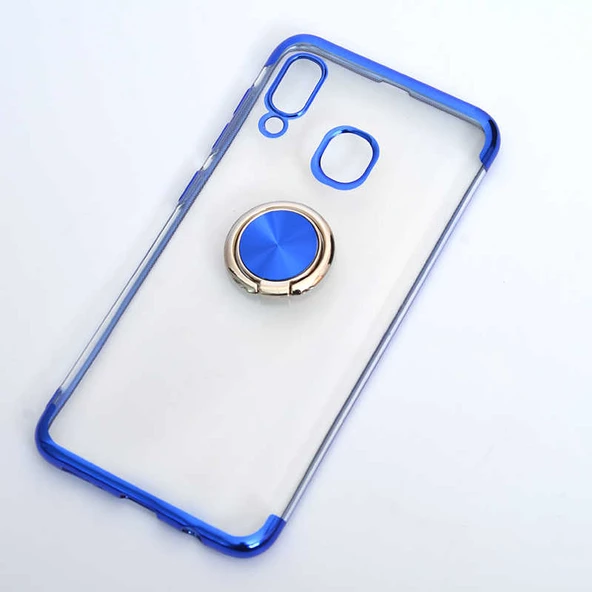 Galaxy A20 Kılıf Zore Gess Kenarları Renkli Yüzük Aparatlı Kılıf ürün görseli 1