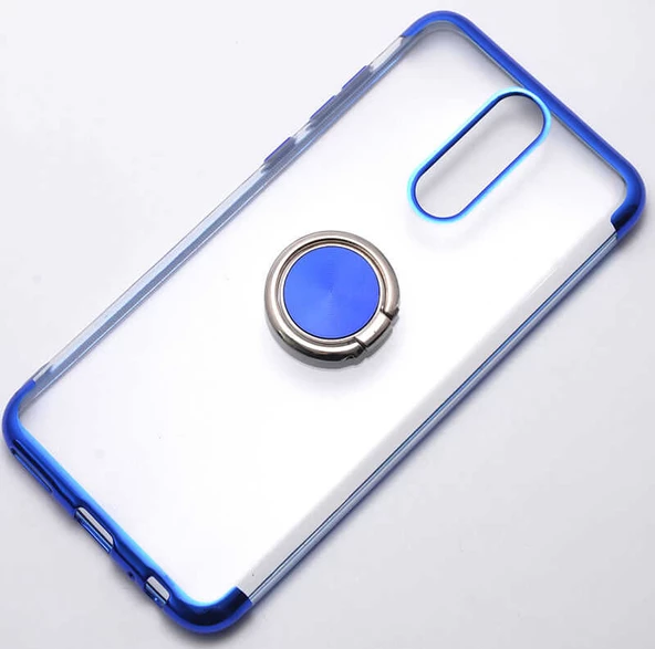 Huawei Mate 10 Lite Kılıf Gess Kenarları Renkli Yüzük Aparatlı - Resim 4