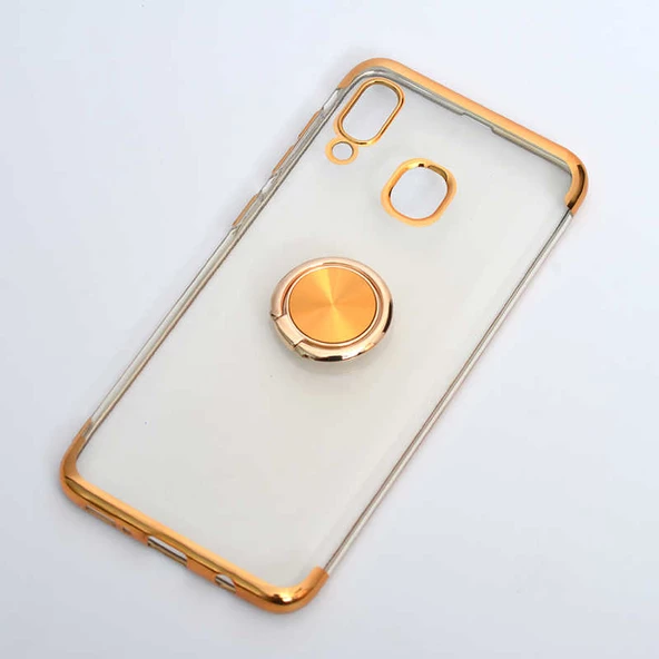 Galaxy A20 Kılıf Zore Gess Kenarları Renkli Yüzük Aparatlı Kılıf - Resim 3