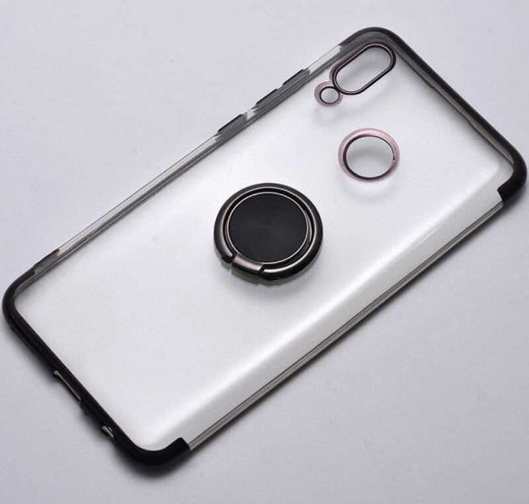 Huawei P Smart 2019 Kılıf Gess Kenarları Renkli Yüzük Aparatlı - 2