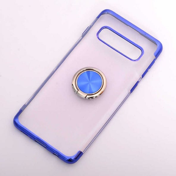 Galaxy S10E Kılıf Zore Gess Kenarları Renkli Yüzük Aparatlı Kılıf - Resim 5