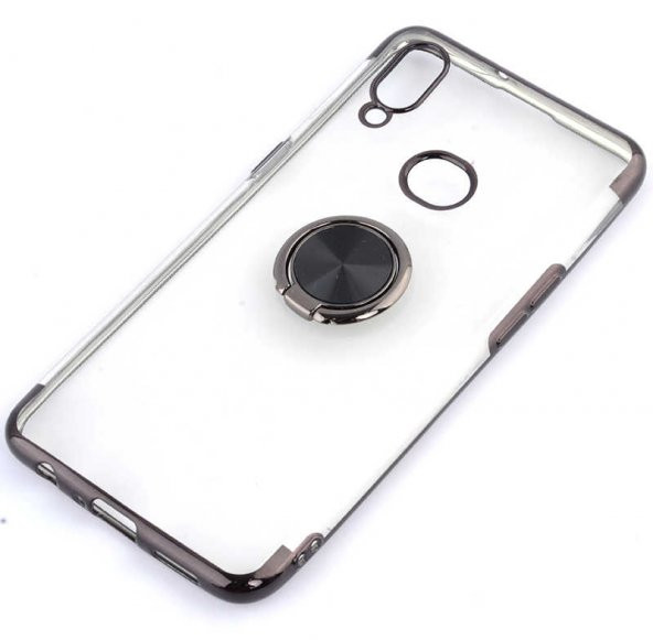 Galaxy A10S Kılıf Zore Gess Kenarları Renkli Yüzük Aparatlı Kılıf - Resim 2