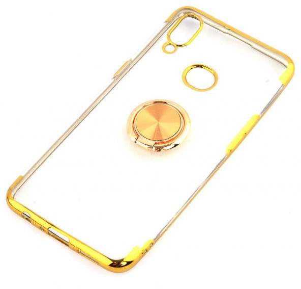 Galaxy A10S Kılıf Zore Gess Kenarları Renkli Yüzük Aparatlı Kılıf - Resim 3
