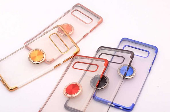 Galaxy S10E Kılıf Zore Gess Kenarları Renkli Yüzük Aparatlı Kılıf - Resim 10