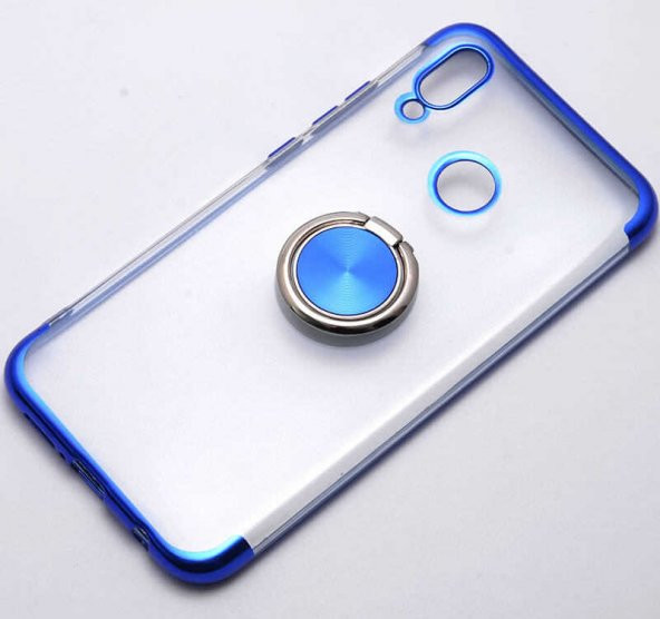 Huawei P20 Lite Kılıf Zore Gess Kenarları Renkli Yüzük Aparatlı - 4