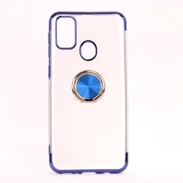 Galaxy M30S Kılıf Gess Kenarları Renkli Yüzük Aparatlı Kılıf - Resim 5