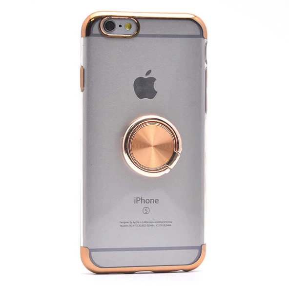 Apple iPhone 6 Kılıf Zore Gess Kenarları Renkli Yüzük Aparatlı - Resim 3