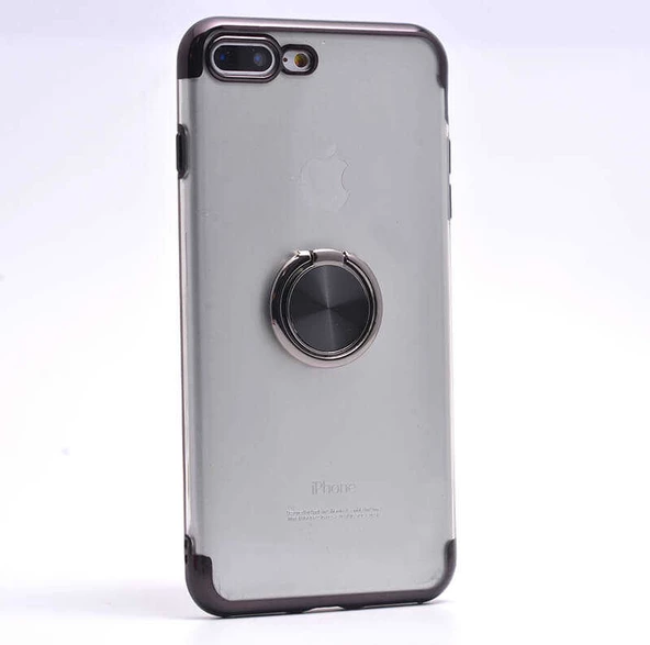 Apple iPhone 8 Plus Kılıf Zore Gess Kenarları Renkli Yüzük Aparat - Resim 2