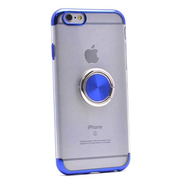 Apple iPhone 6 Kılıf Zore Gess Kenarları Renkli Yüzük Aparatlı - Resim 4