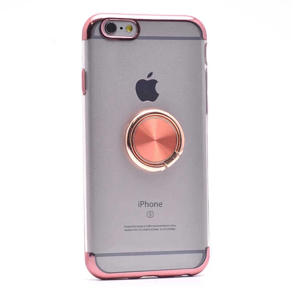 Apple iPhone 6 Kılıf Zore Gess Kenarları Renkli Yüzük Aparatlı - Resim 5