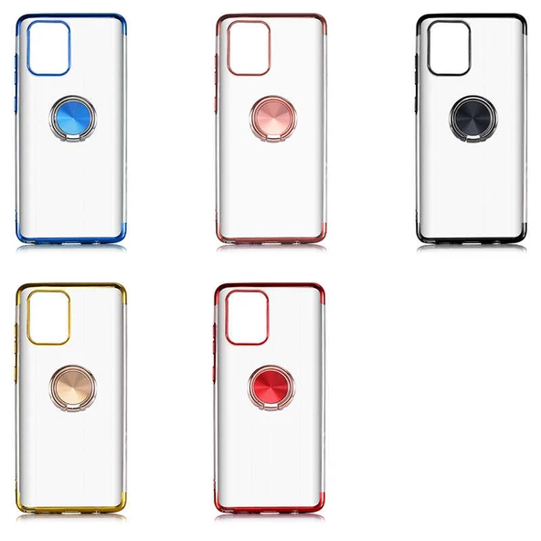 Galaxy A91 (S10 Lite) Kılıf Gess Kenarları Renkli Yüzük Aparatlı - Resim 8