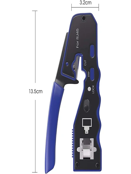RJ45 EZ Kesme Sıkma Pensesi Aleti Taşınabilir Dayanıklı ve Kullanışlı Kablo Kesici - 6