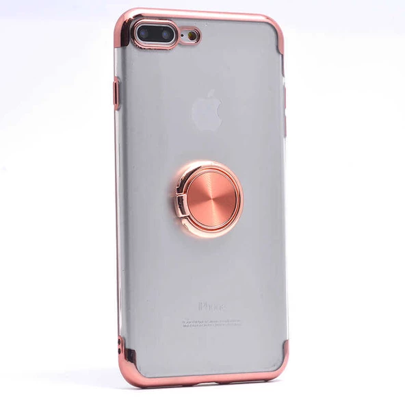 Apple iPhone 7 Plus Kılıf Zore Gess Kenarları Renkli Yüzük Aparat - 5