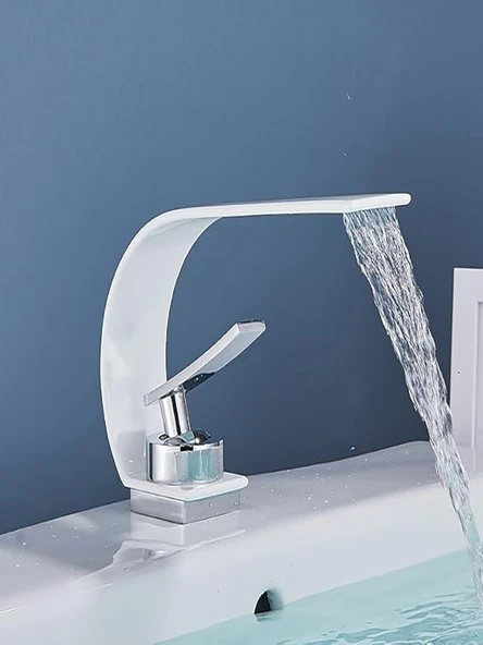 Şelale Lavabo Banyo Bataryası Seramik Valf Modern Pirinç Musluk İthal - 4