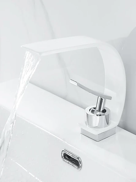Şelale Lavabo Banyo Bataryası Seramik Valf Modern Pirinç Musluk İthal - 5