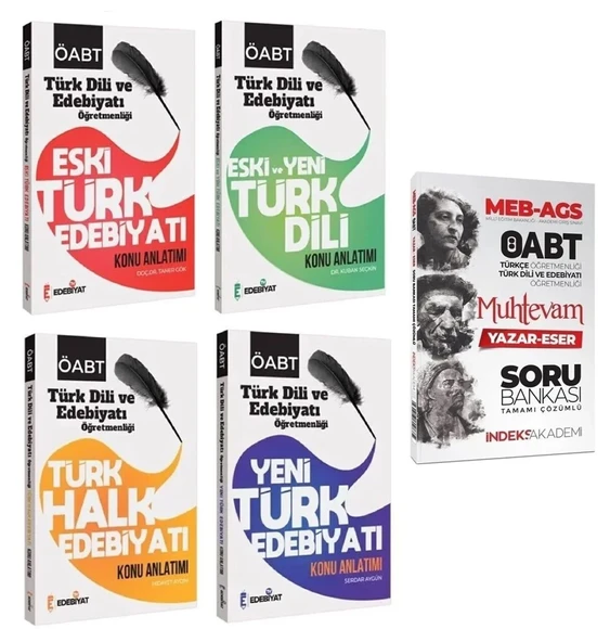 Edebiyat TV + İndeks ÖABT MEB-AGS Türk Dili ve Edebiyatı Konu + Muhtevam Yazar Eser Soru 5 li Set