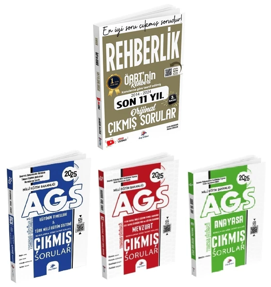 Dizgi Kitap 2025 ÖABT Rehberlik + AGS Eğitimin Temel + Mevzuat + Anayasa Çıkmış Sorular 4 lü Set