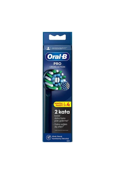 Oral-B Pro Cross Action X-Filament Siyah Şarjlı Diş Fırçası Yedek Başlığı 4 Ade - 7