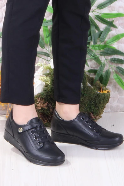 Mehmet Mete 4213 Rahat Esnek Cırtlı Hakiki Deri Kadın Ayakkabı - Resim 2