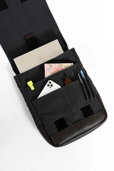 Erkek Sırt Çantası 35*22 Cm Kanvas Kumaş Laptop Bölmeli Business Sırt Çantası Okul Çantası Mega Bag - 3