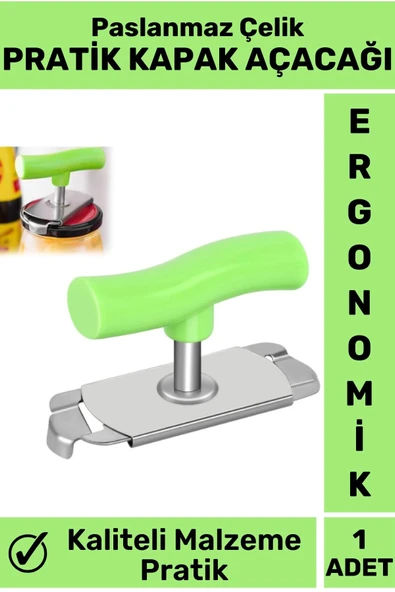 Premium Yüksek Kaliteli Paslanmaz Çelik Ergonomik Saplı Mutfak Kavanoz Pratik Şişe Kapak Açacağı