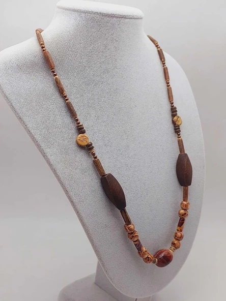 Ahşap & Jasper Tasarım Unisex Otantik Kolye (56098) - Resim 4