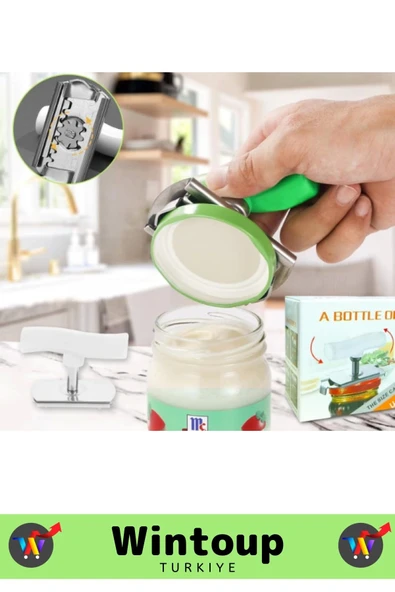 Premium Yüksek Kaliteli Paslanmaz Çelik Ergonomik Saplı Mutfak Kavanoz Pratik Şişe Kapak Açacağı - 4