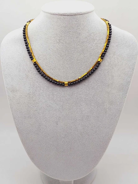 Lucid Dream Serisi Shungite (Şungit) Taşı 4mm Kolye (23170) - Resim 6