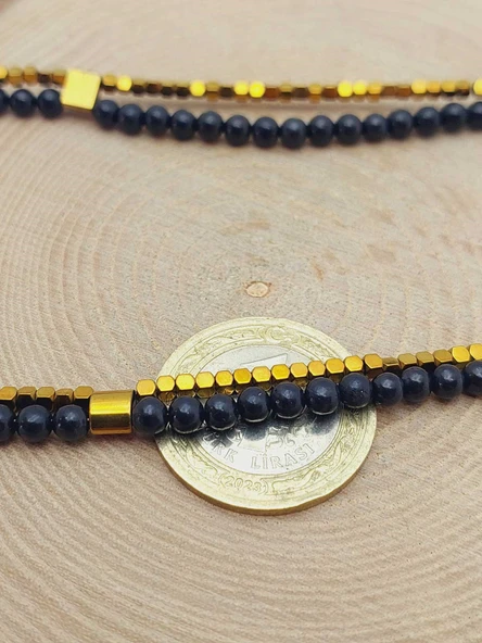 Lucid Dream Serisi Shungite (Şungit) Taşı 4mm Kolye (23170) - Resim 5