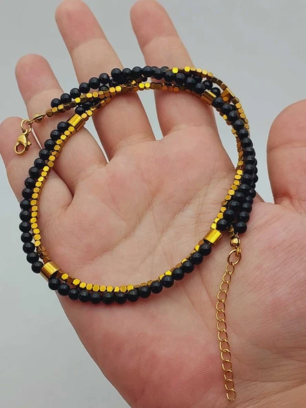 Lucid Dream Serisi Shungite (Şungit) Taşı 4mm Kolye (23170) - Resim 2