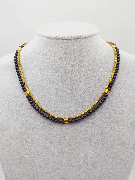 Lucid Dream Serisi Shungite (Şungit) Taşı 4mm Kolye (23170) - Resim 3