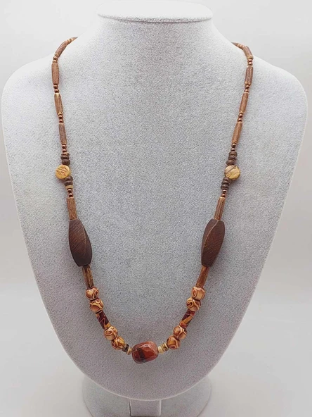 Ahşap & Jasper Tasarım Unisex Otantik Kolye (56098) - Resim 2