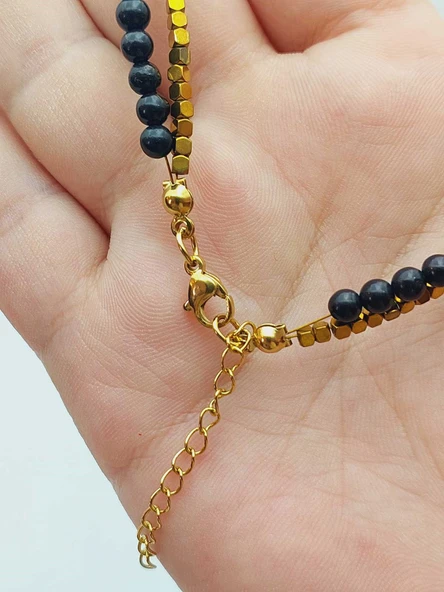 Lucid Dream Serisi Shungite (Şungit) Taşı 4mm Kolye (23170) - Resim 7