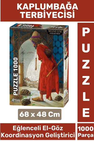 Eğlenceli Koordinasyon Beceri Görsel Algı Geliştirici Çocuk 1000 Prça PUZZLE KAMPLUMBAĞA TERBİYECİSİ ürün görseli