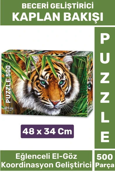 Eğlenceli El Göz Koordinasyon Beceri Görsel Algı Geliştirici Çocuk 500 Parça PUZZLE KAPLAN BAKIŞI ürün görseli