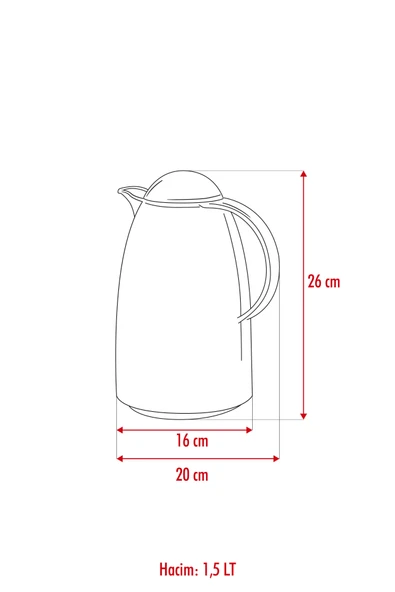 1.5 LT Isı Yalıtımlı Çay Ve Soğuk Su Termosu Füme (12 Saat Sıcak Tutar& İçi Camdır) - 4