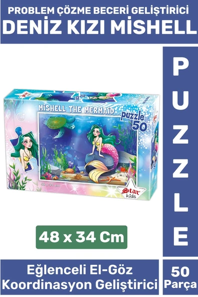 Özel Eğlenceli El Göz Koordinasyon Problem Çözme Beceri Geliştirici Çocuk PUZZLE DENİZ KIZI MİSHELL ürün görseli