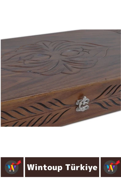 Elit Yüksek Kaliteli Uzun Ömürlü Aile Ev Arkadaş Kahve Cafe Oyun Takımı OYMALI MASİF TAVLA Takımı - Resim 2