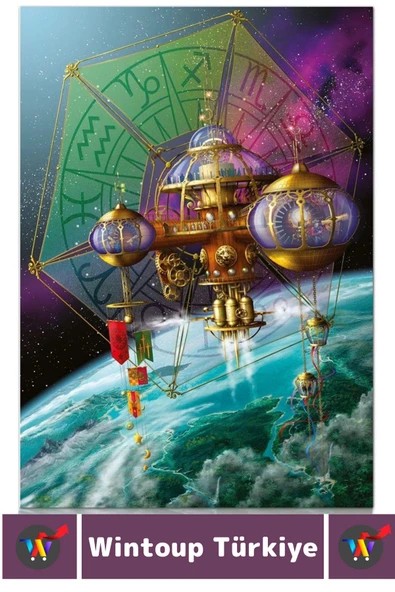 Eğlenceli El Göz Koordinasyon Beceri Görsel Algı Geliştirici Çocuk 1000 Parça PUZZLE ZODYAK TELESKOP - Resim 3