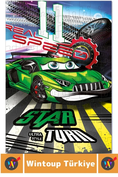 Premium Seri Eğlenceli El Göz Koordinasyon Beceri Geliştirici Çocuk 2x100 PUZZLE STAR RALLİ - Resim 2