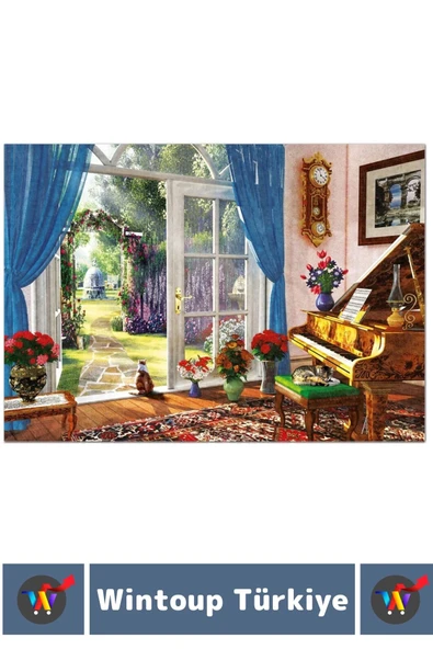 El Göz Koordinasyon Beceri Görsel Algı Geliştirici 1000 Parça Çocuk PUZZLE KAPI ARASINDAN MANZARA - 3