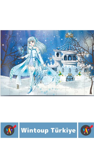 Eğlenceli El Göz Koordinasyon Beceri Geliştirici Çocuk 2x100 PUZZLE KIŞ VE İLKBAHAR PRENSESLERİ - Resim 2