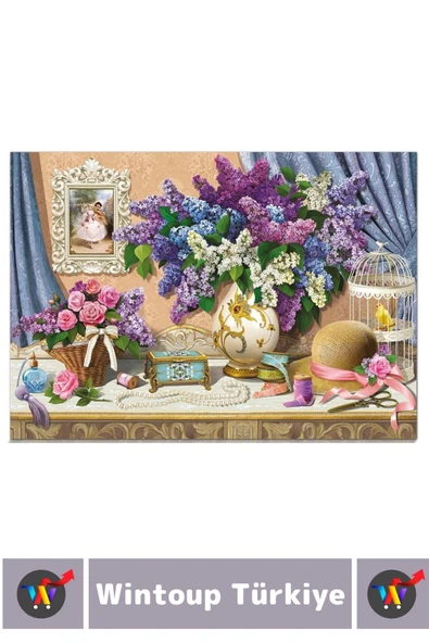 Premium Eğlenceli El Göz Koordinasyon Beceri Görsel Algı Geliştirici Çocuk 1000 Pr. PUZZLE LEYLAKLAR - Resim 3