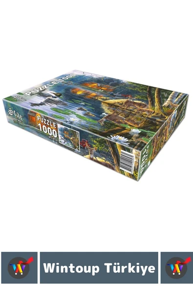 Premium Eğlenceli El Göz Koordinasyon Beceri Görsel Algı Geliştirici Çocuk 1000 Pr PUZZLE YANKI KOYU - 2