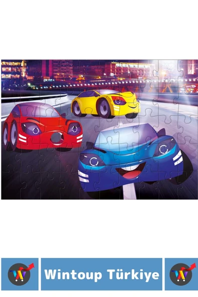 Premium Eğlenceli El Göz Koordinasyon Problem Çözme Beceri Geliştirici Çocuk PUZZLE MİNİK RALLİCİLER - Resim 2